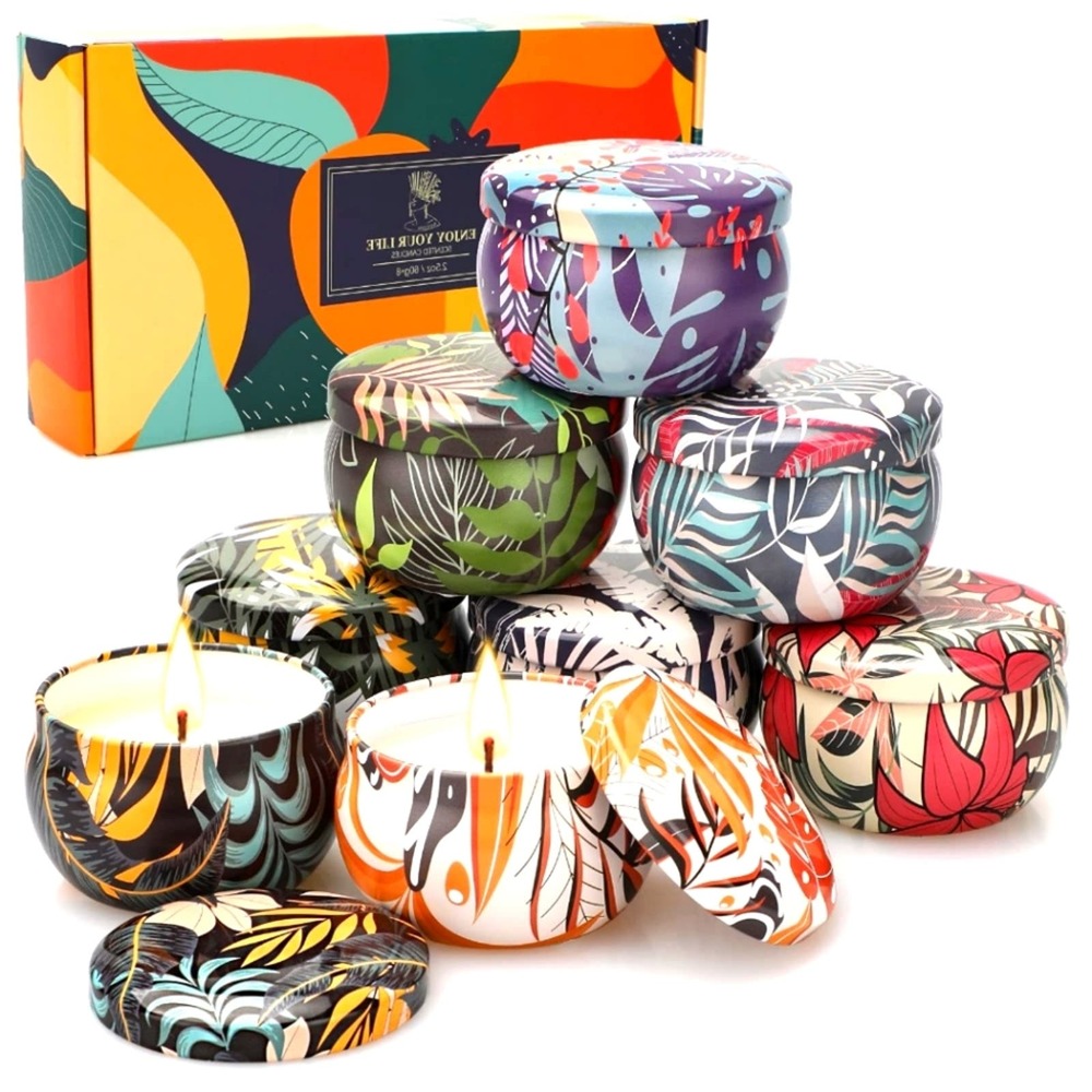 New Set of 8 Aromatherapy Scented Soy Candles Travel Gift Birthday Holidays‎